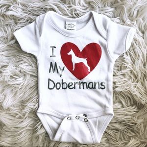 ⭐️ NB I ❤️ my Doberman onesie ⭐️